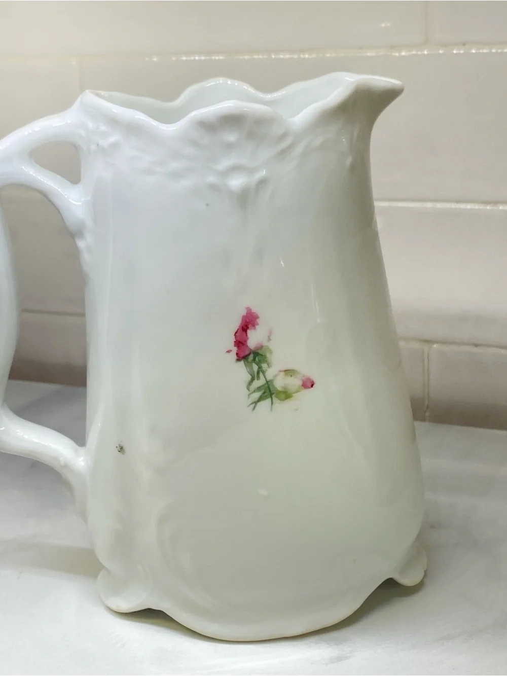 Vintage Old Foley Staffordshire Harmony Rose Porcelain Pitcher Gilt Floral Jugvi